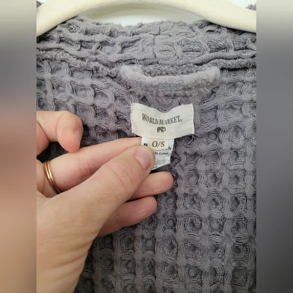 100% Cotton Waffle Plush Bathrobe - Picture 4 of 5